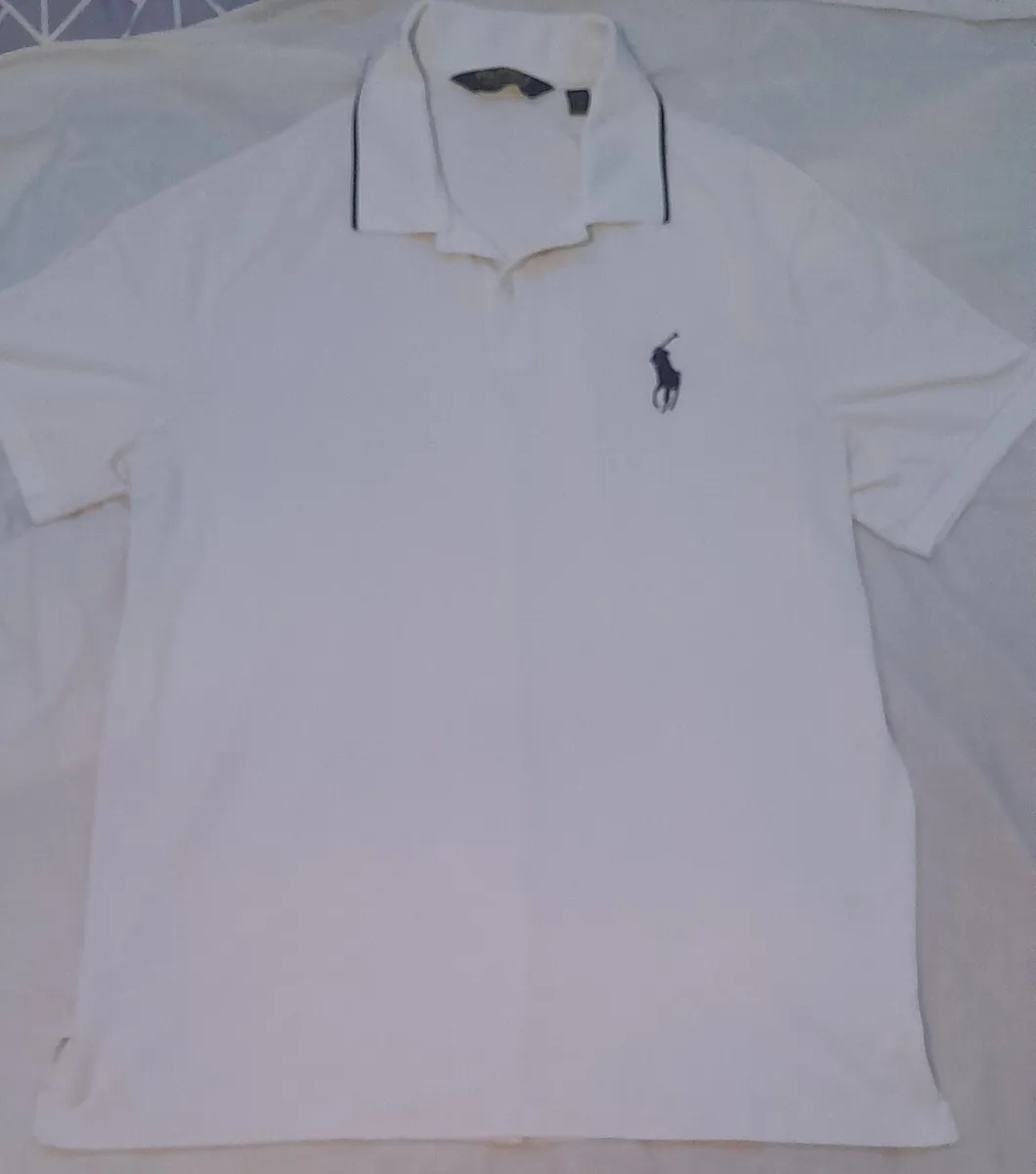 Polo Golf Ralph Lauren White Polo Shirt XL Navy - Image 2