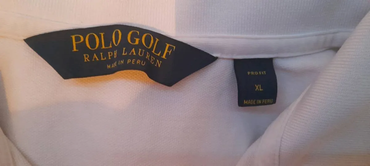 Polo Golf Ralph Lauren White Polo Shirt XL Navy - Image 4