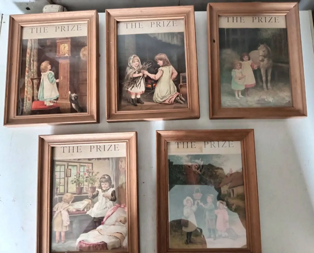 Five Small Antique Prints The Prize - Image 3