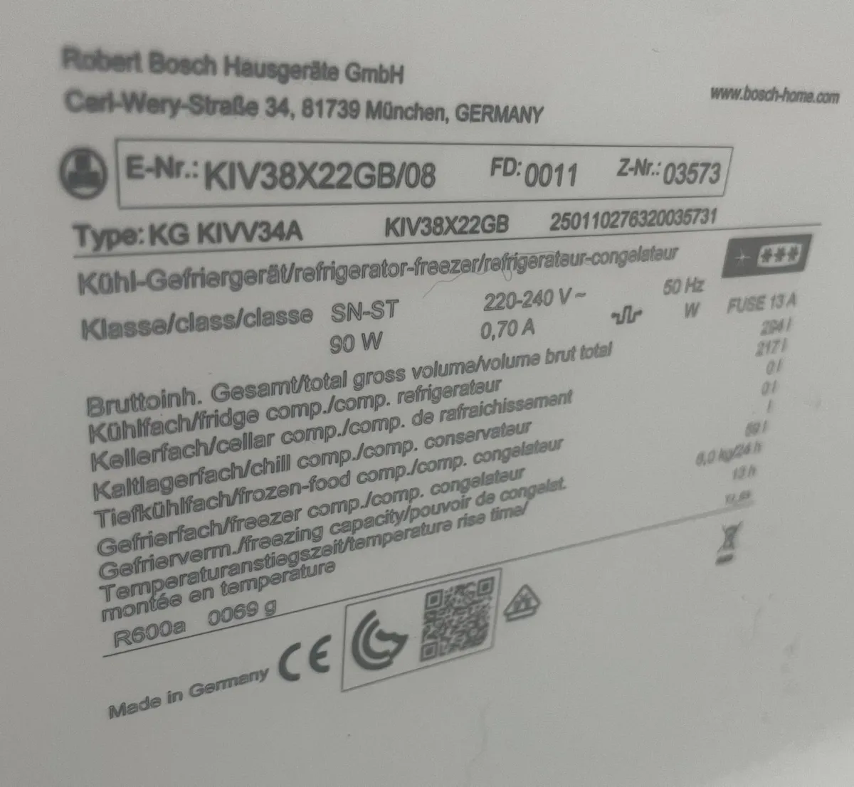 Bosch Fridge Freezer - Image 2