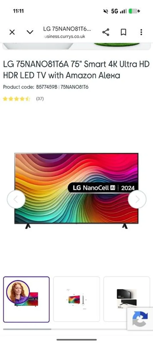 75" Lg Nanocell 4k Tv - Image 1
