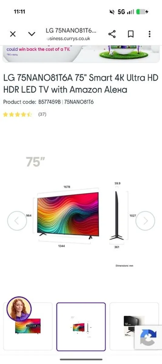75" Lg Nanocell 4k Tv - Image 2