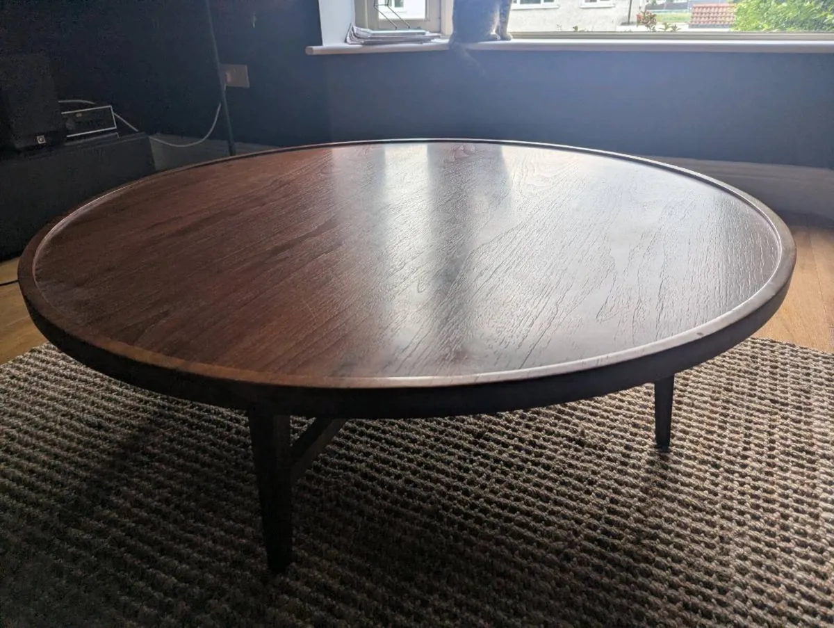 Round Walnut Coffee Table - Meadows and Byrne - Image 1