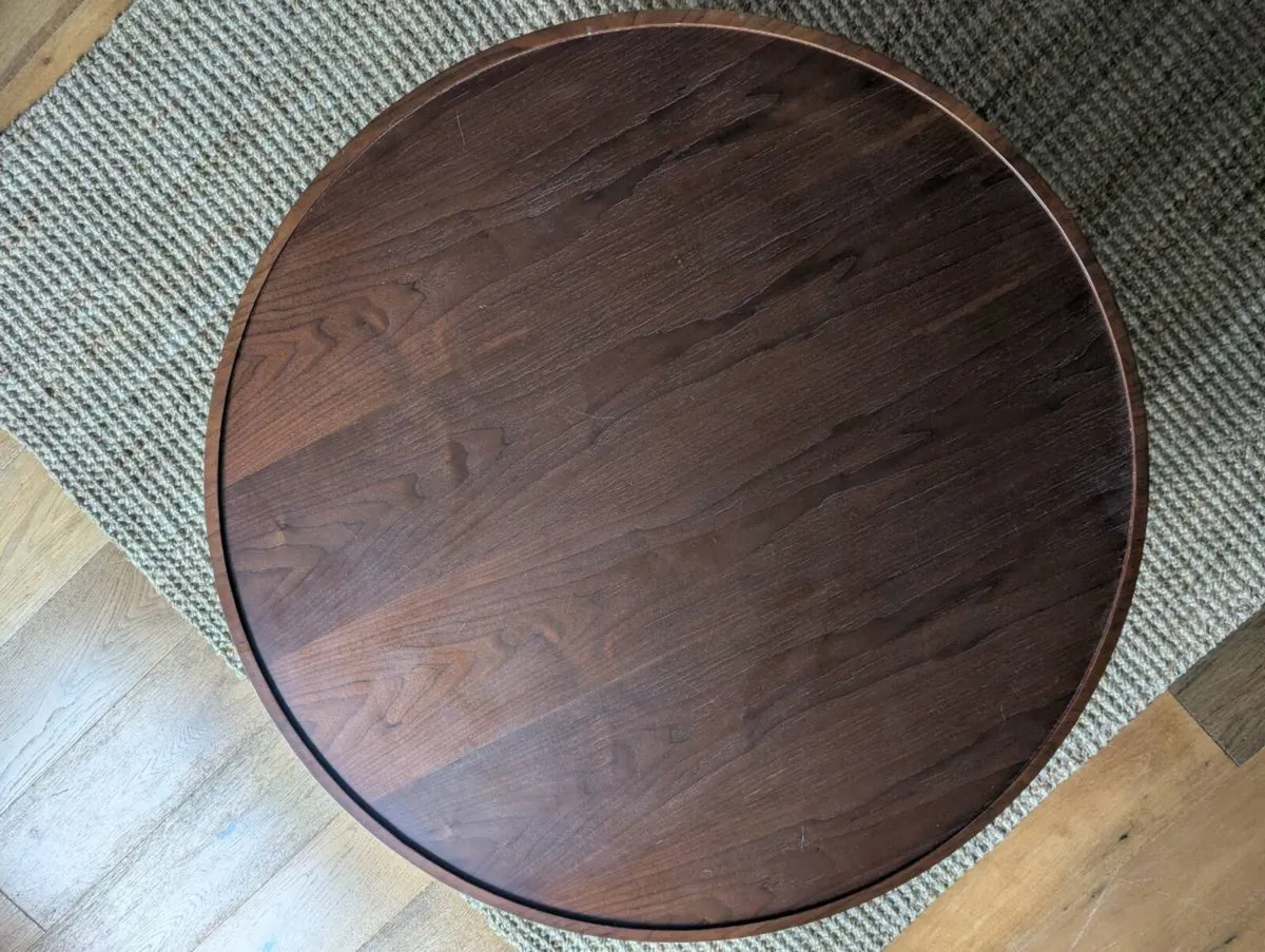 Round Walnut Coffee Table - Meadows and Byrne - Image 2