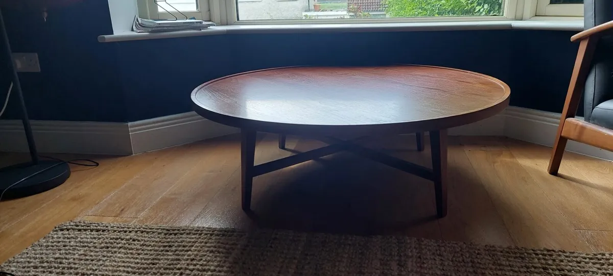Round Walnut Coffee Table - Meadows and Byrne - Image 3