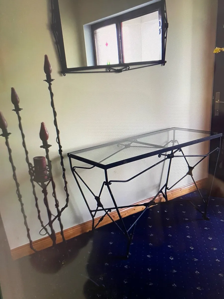 Bespoke Halltable , mirror and candle holder stand - Image 1