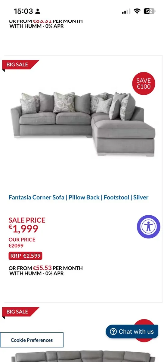 Grey Sectional Sofa with Ottoman - Image 2