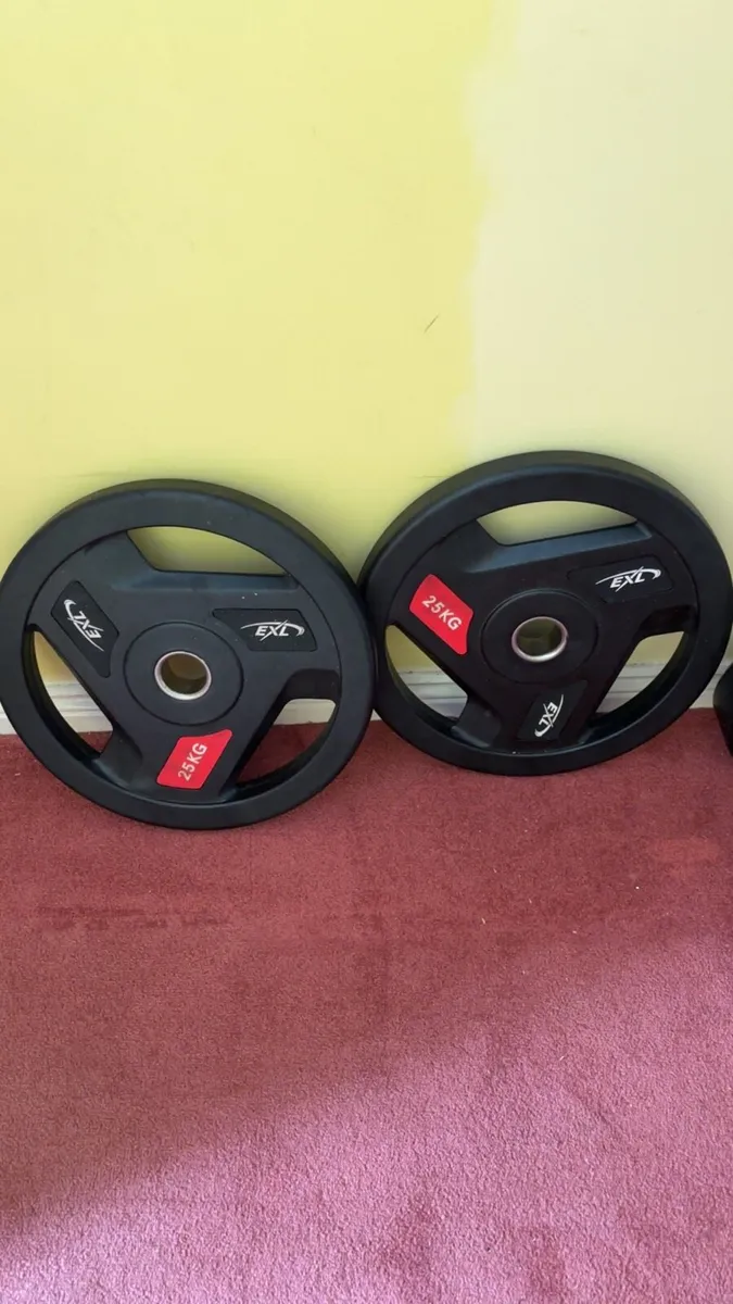 25kg Rubber weight plates pair - Image 2