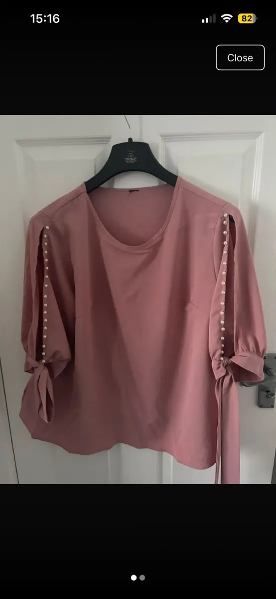 Pink Blouse with Pearls - Image 2