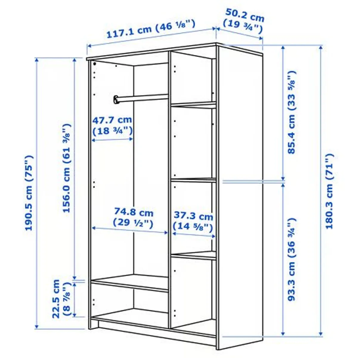 IKEA Brimnes three-door wardrobe - Image 2
