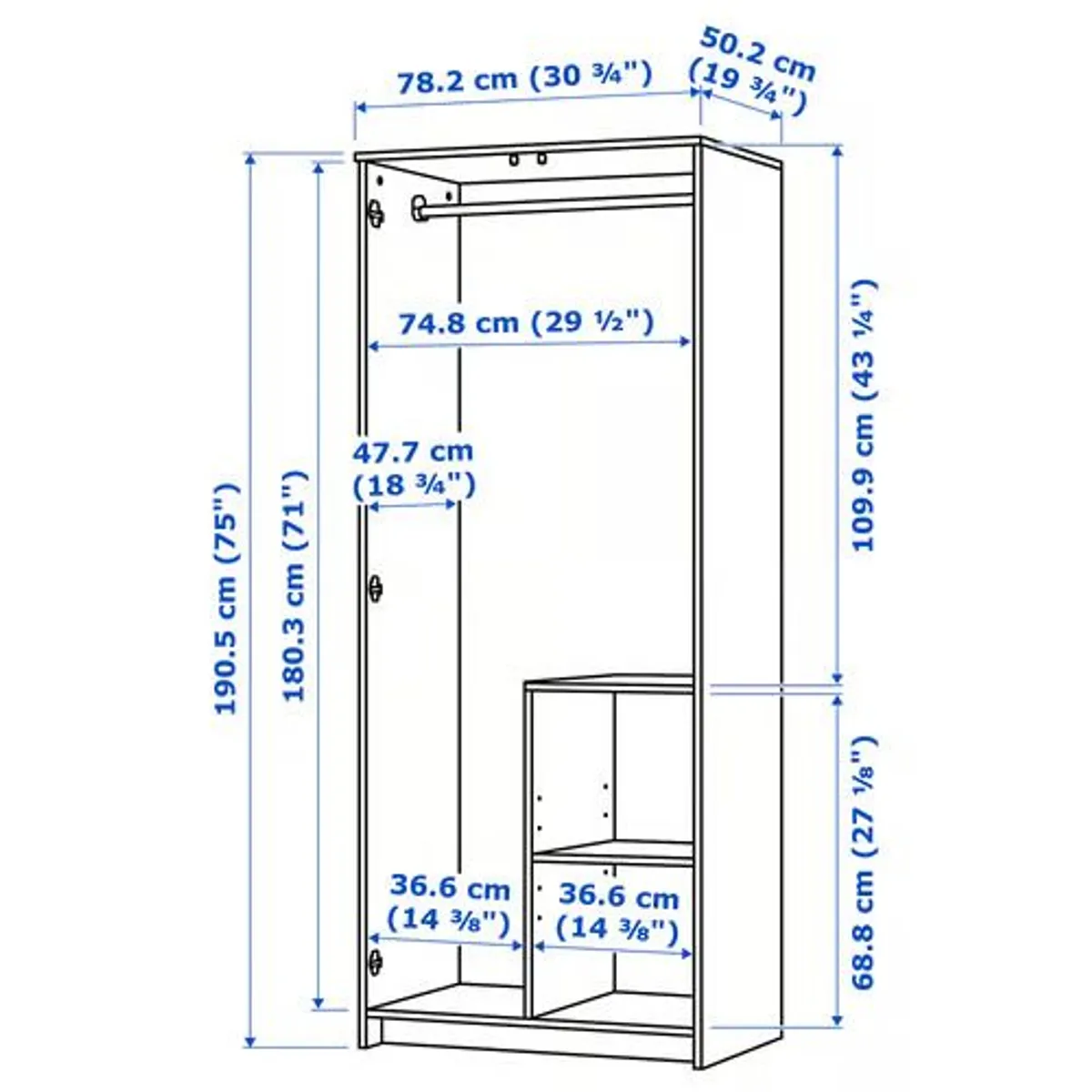 IKEA Brimnes two-door wardrobe - Image 2