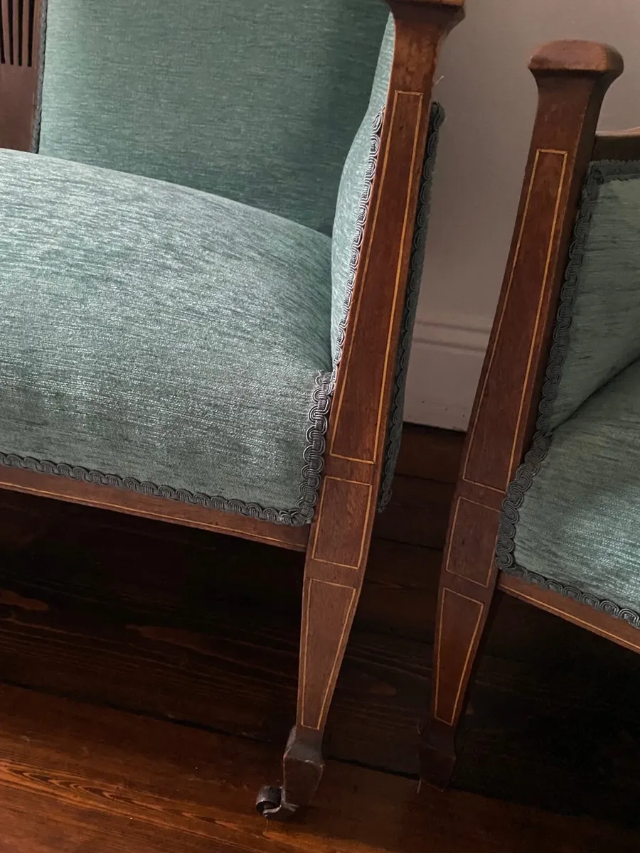 Restored Edwardian Sofa & 2 armchairs - Image 3