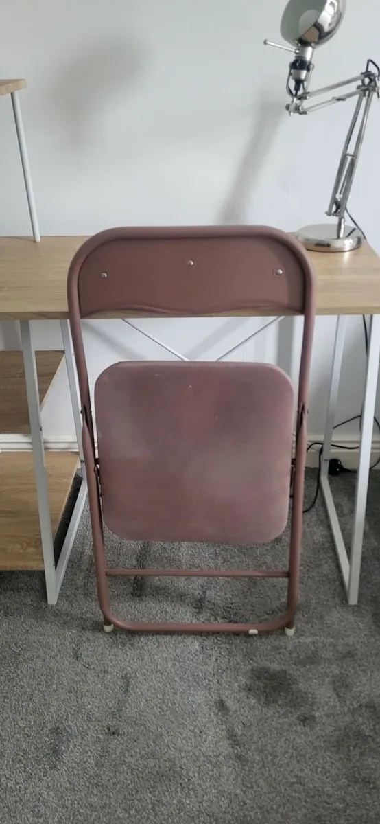 Desk with foldable chair and lamp - Image 2