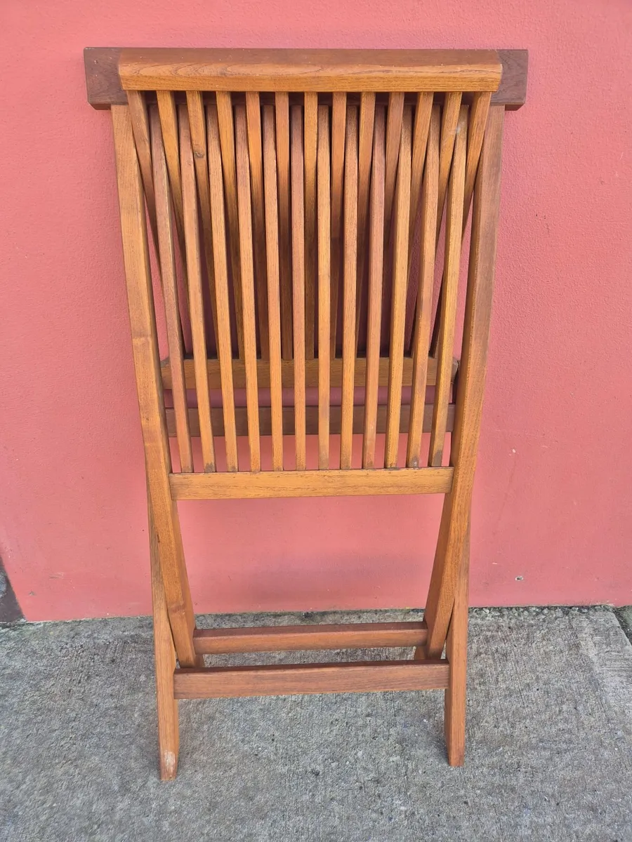 Wooden garden table set with two chairs - Image 2