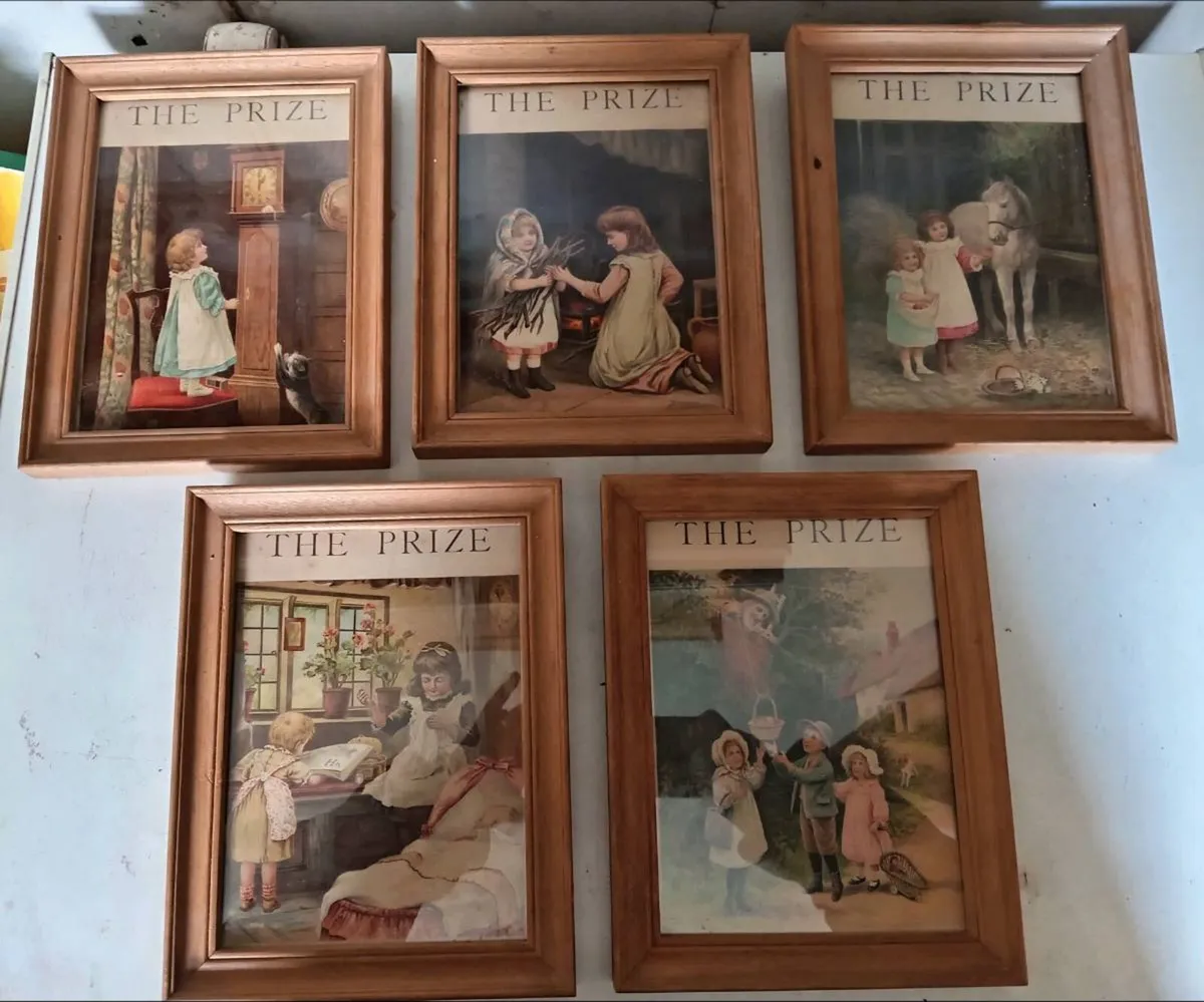 Five Small Antique Prints The Prize - Image 1