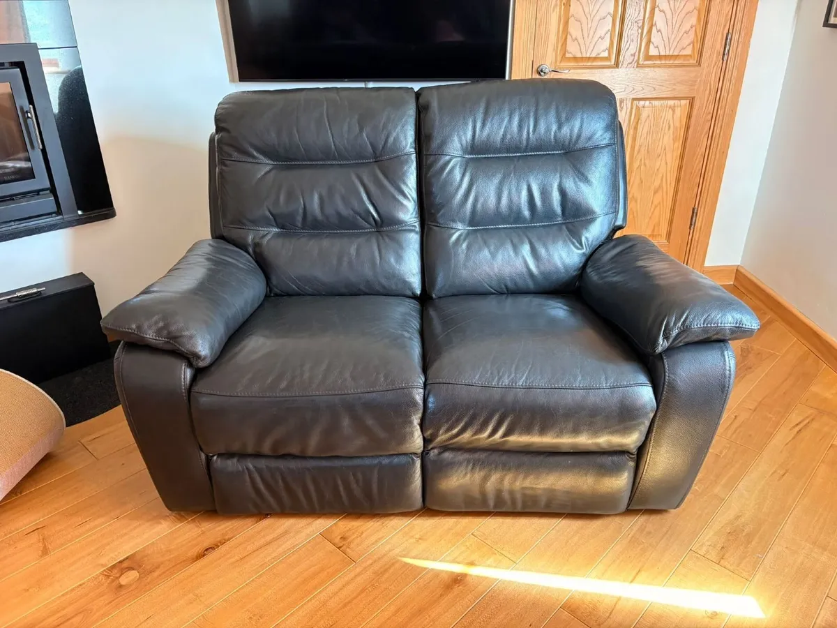 2-seater PU leather recliner sofa - Image 1