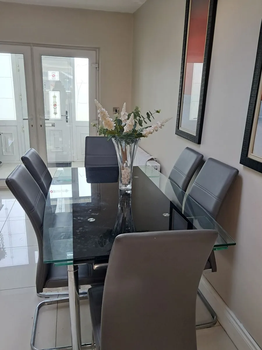Dining table & chairs & sideboard & mirror - Image 3