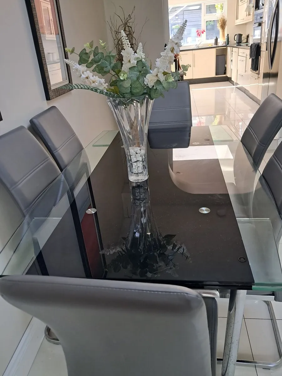 Dining table & chairs & sideboard & mirror - Image 4