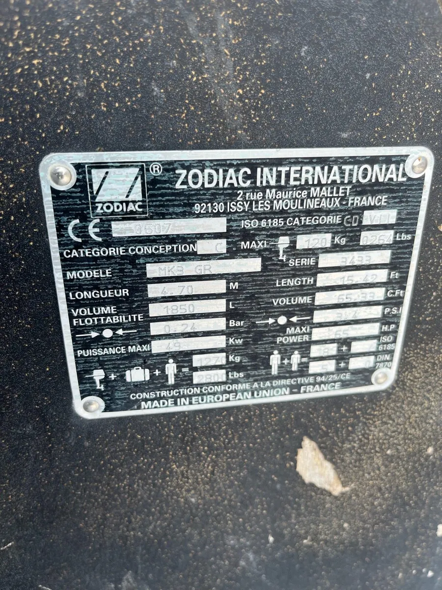 Rib zodiac international 15f6’ with trailer - Image 4
