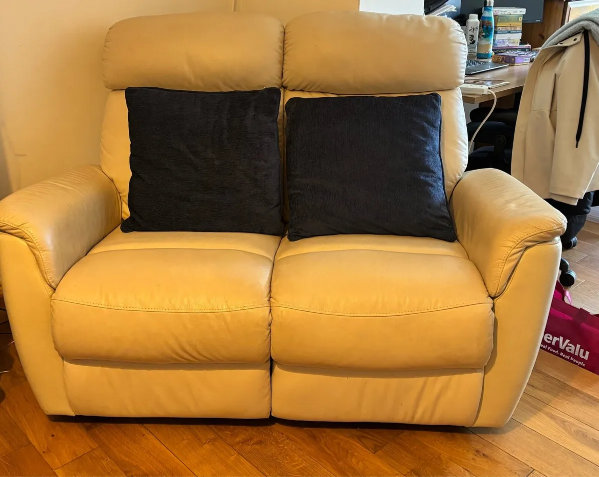 Cream Leather sofa