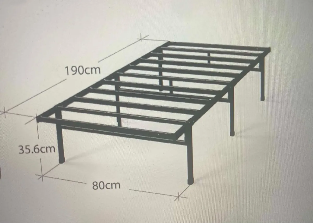 single memory foam mattress andd metal frame - Image 2