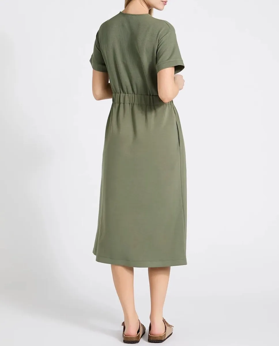 New khaki midi dress, a t-shirt style top, stretch - Image 4