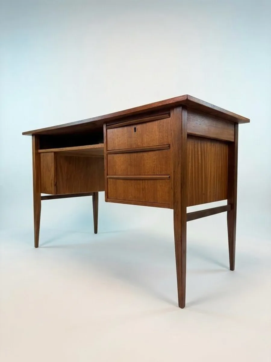 Elegant Mid-Century Danish Teak Writing Desk - Image 1