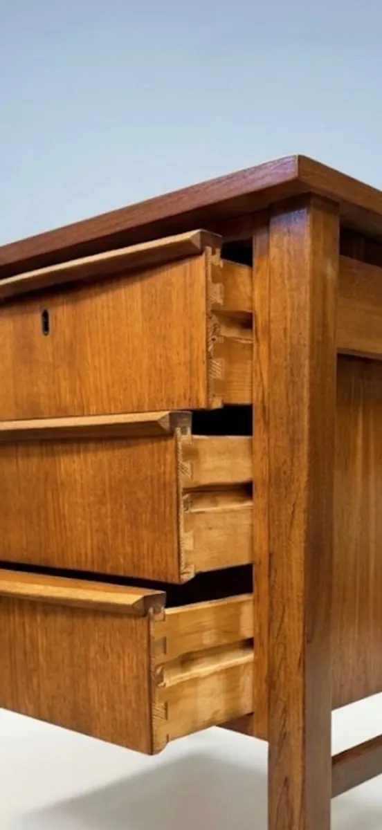 Elegant Mid-Century Danish Teak Writing Desk - Image 4
