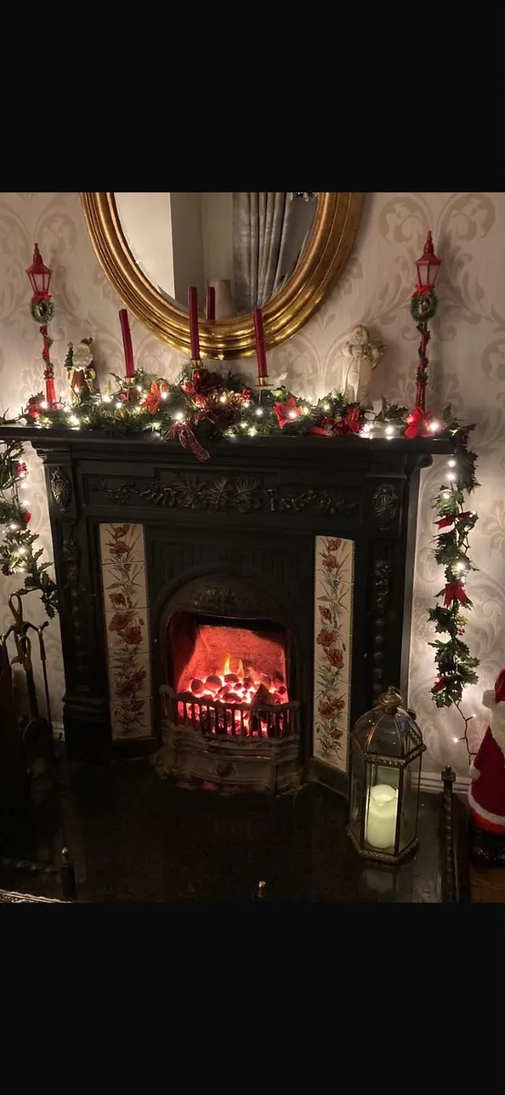 Black cast iron fireplace - Image 1