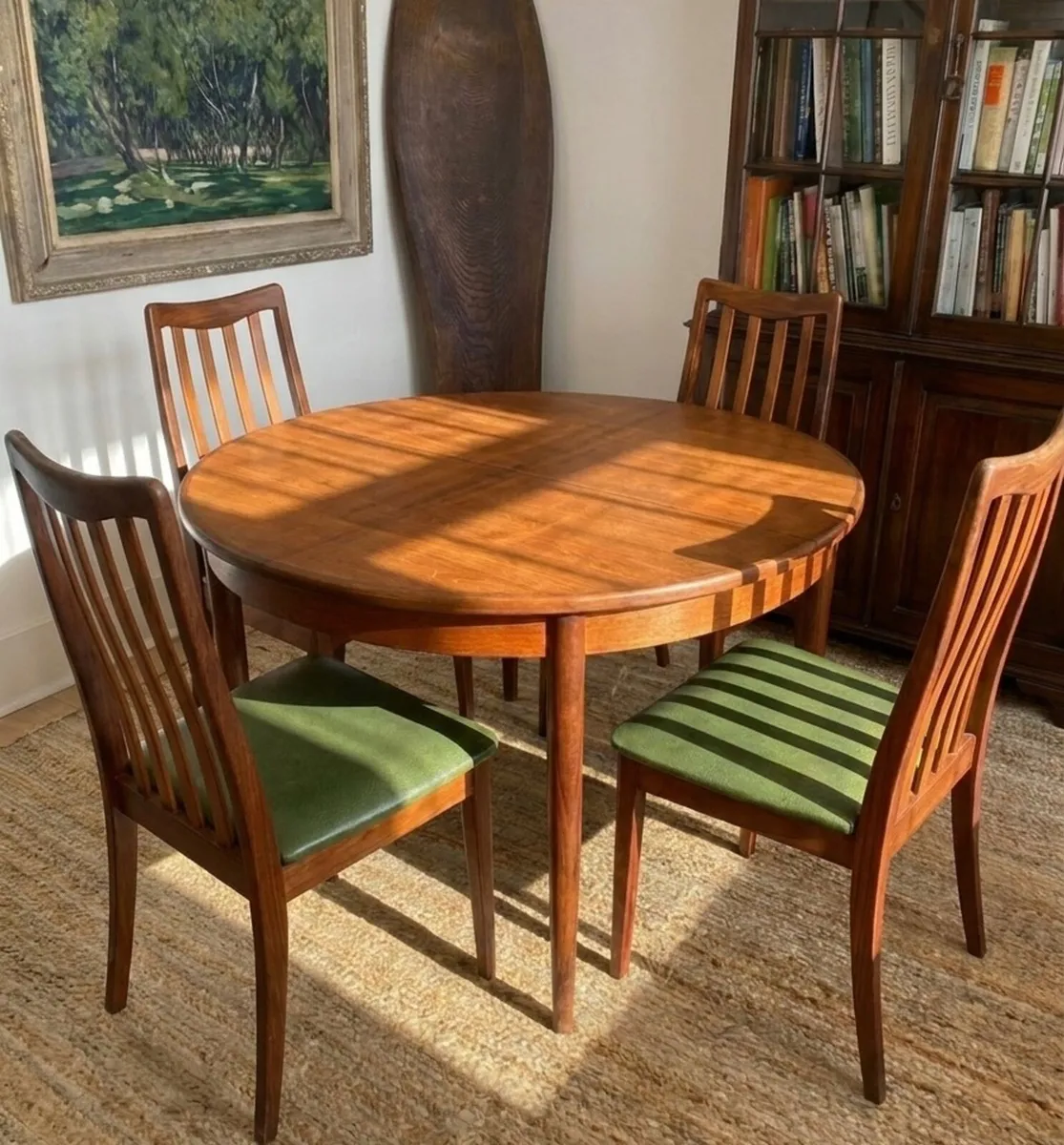 G Plan Extending Teak Dining Table + 4 Chairs - Image 2