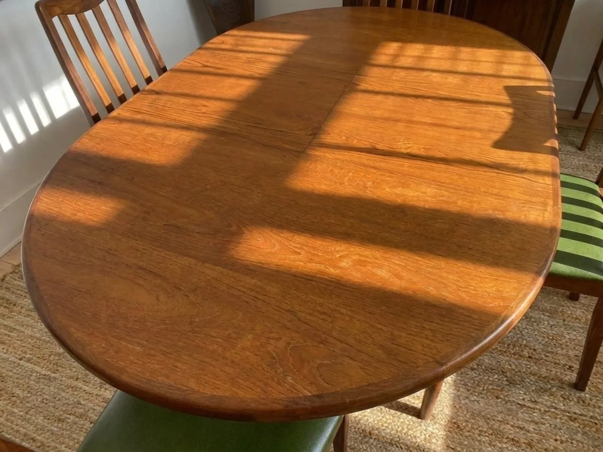G Plan Extending Teak Dining Table + 4 Chairs - Image 4