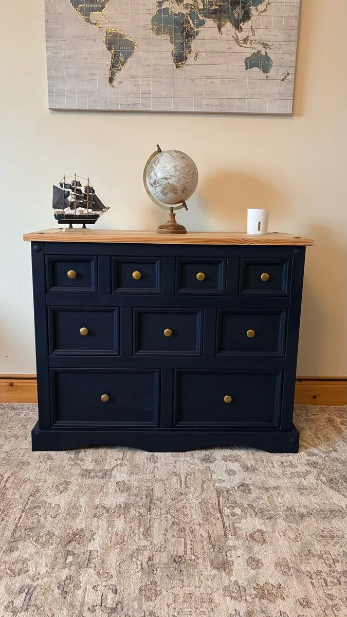 Navy chest of drawers - Image 1