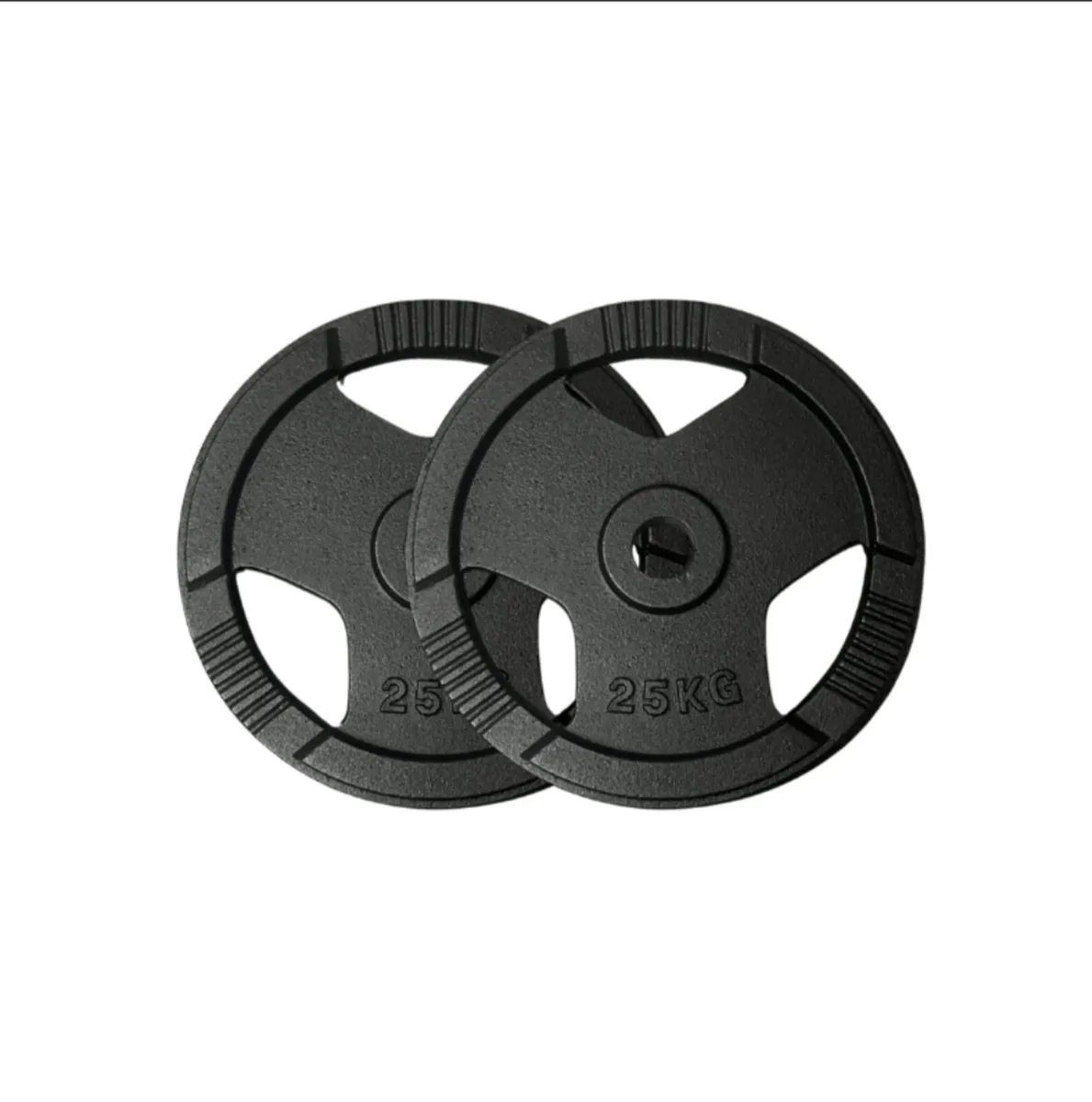 2 x 25kg Tri Grip Iron Weight Plates