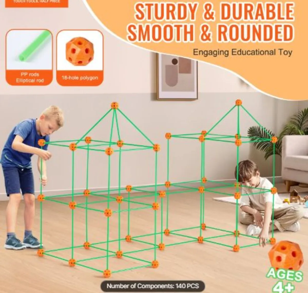 Fort Building Kit for Kids, 140PCS Glow - Image 4