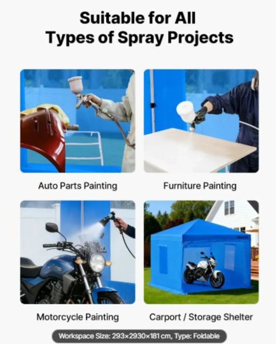 Portable Paint Booth Tent, 2930 x 2930 x 1810mm - Image 3
