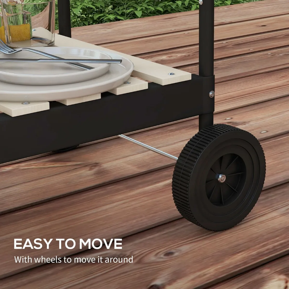 Charcoal BBQ, with Five Position Grill Grate - Red - Image 4