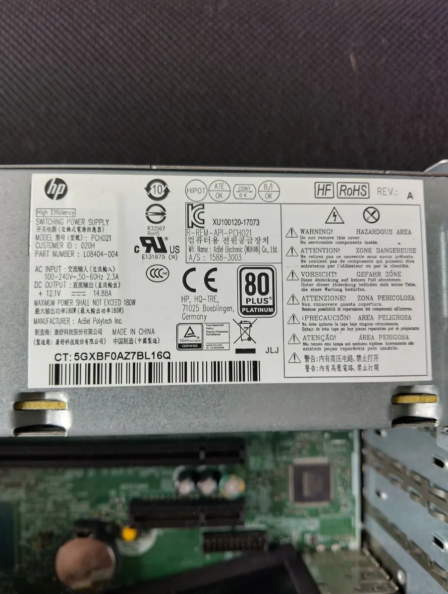HP ProDesk 600 G4 SFF (i5 8th Gen) and power cable - Image 4