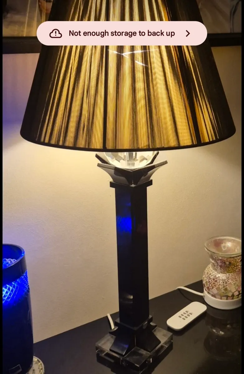 Galway crystal lamp black
