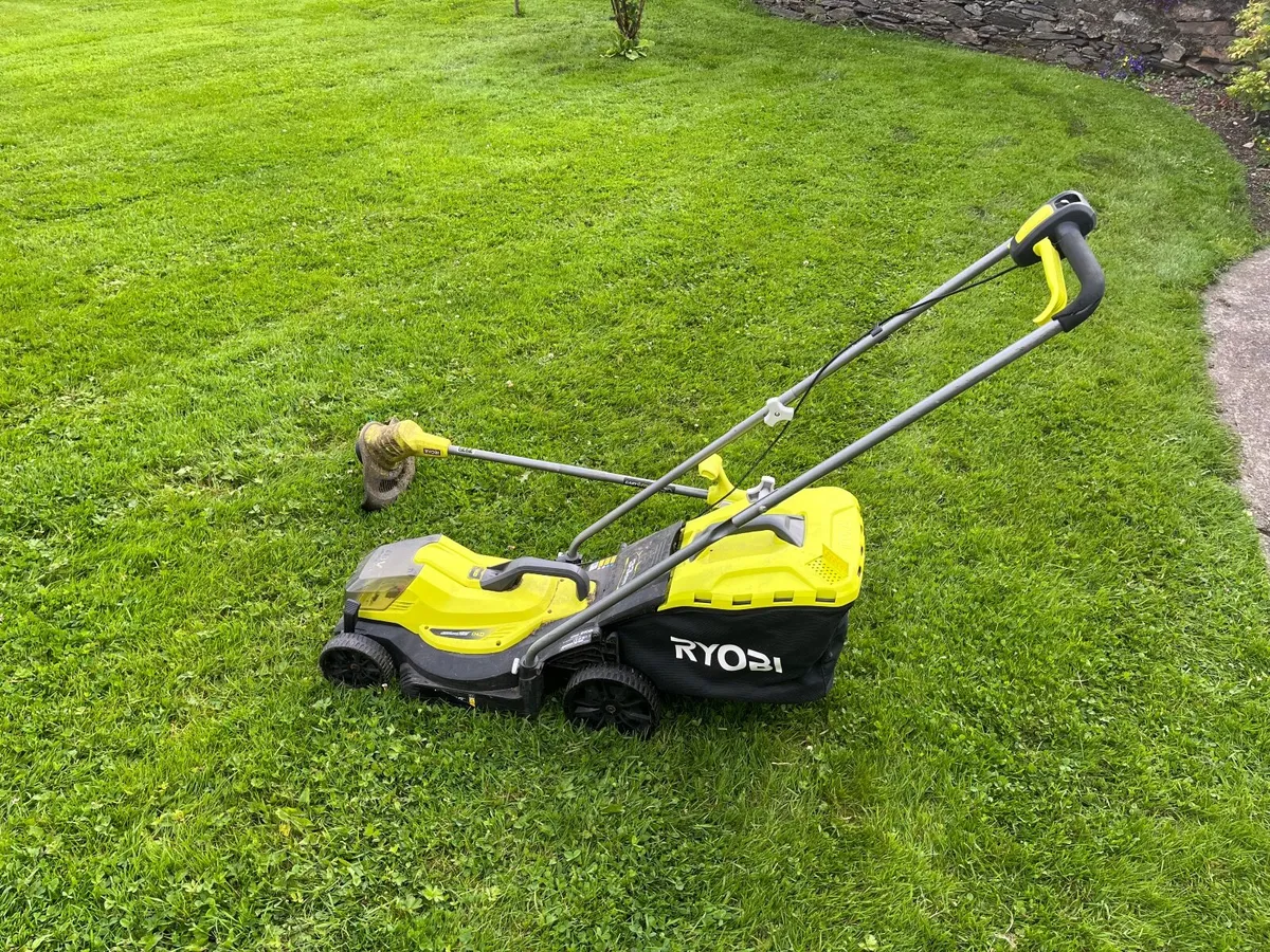 RYOBI ONE+ 18 VOLT CORDLESS MOWER & STRIMMER - Image 1