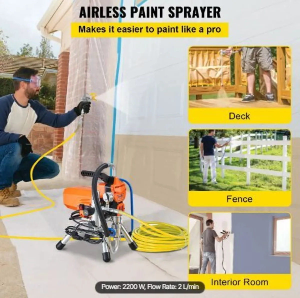 Airless Paint Sprayer with High Pressure Hose - Image 3