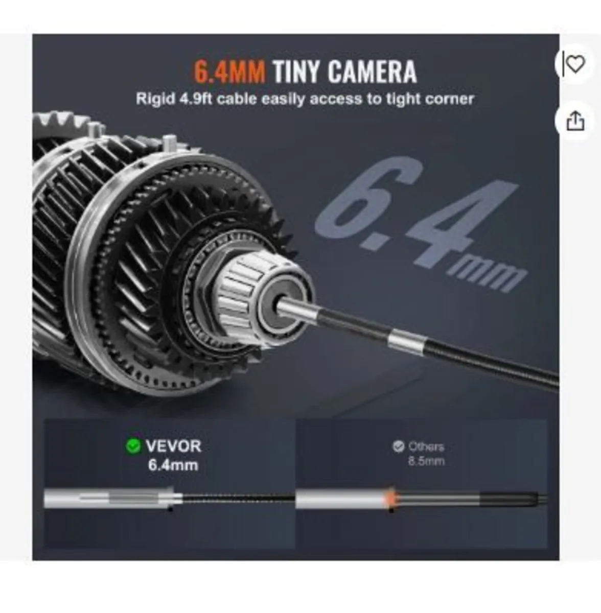Articulating Borescope Camera with Light, - Image 3