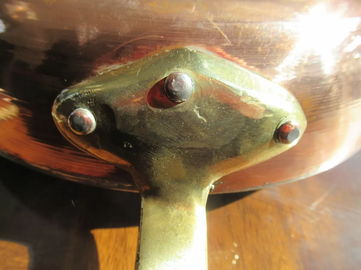 antique vintage COPPER PAN skillet cottage pub - Image 3