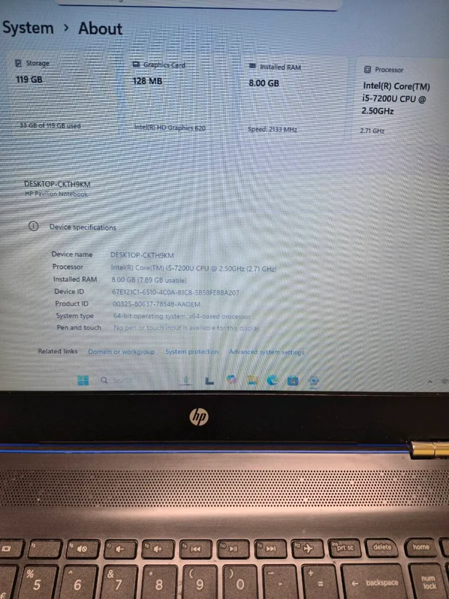 HP Pavilion laptop, i5 7th,8gb, 256 ssd,windows 11 - Image 4