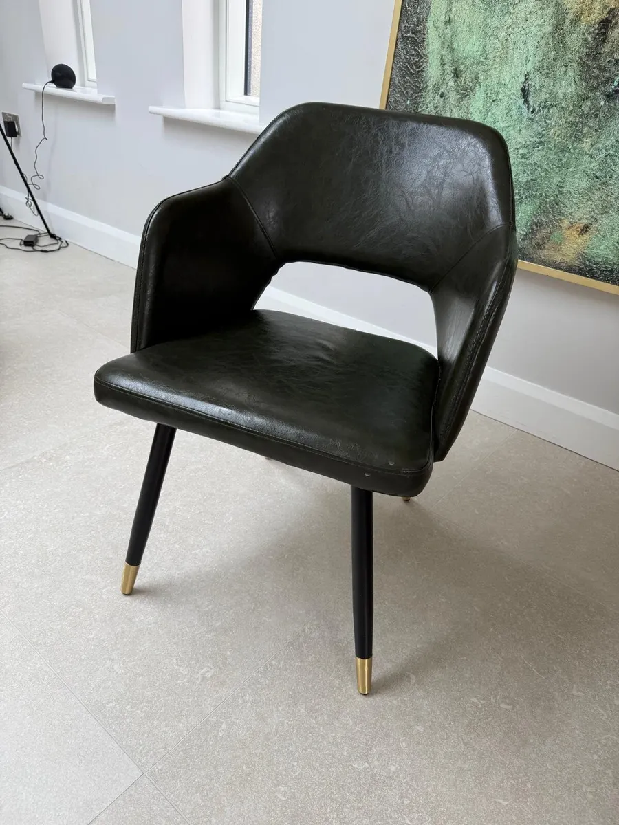 Two green kitchen chairs - Image 2