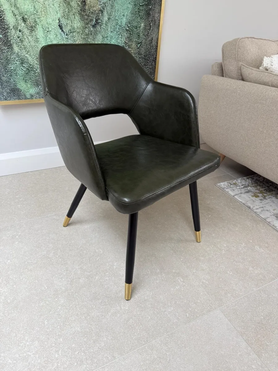 Two green kitchen chairs - Image 3