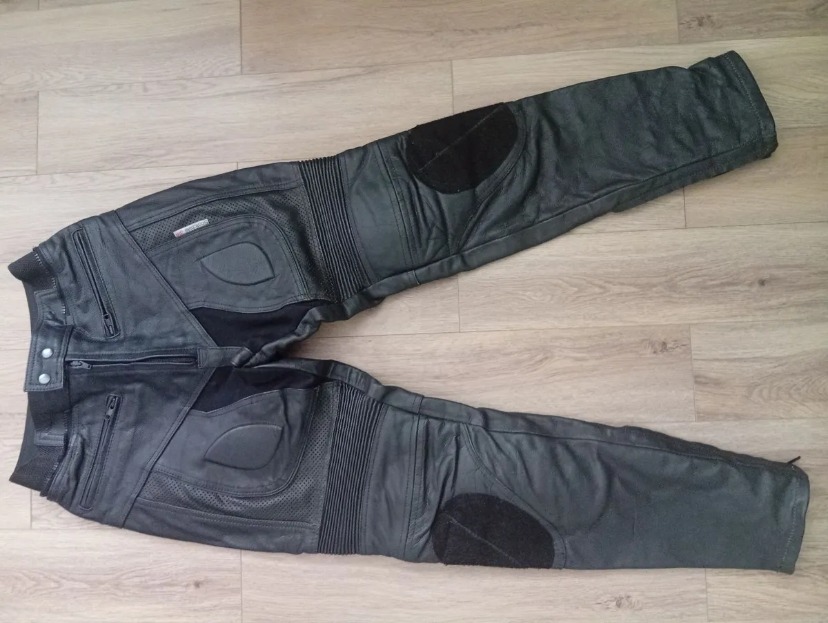 New Genuine Leather Moto Trousers Pants S-Size - Image 1