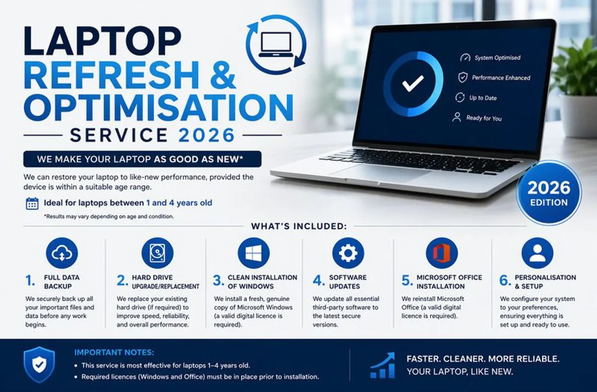 Laptop Refresh & Optimisation Service for Windows Laptops