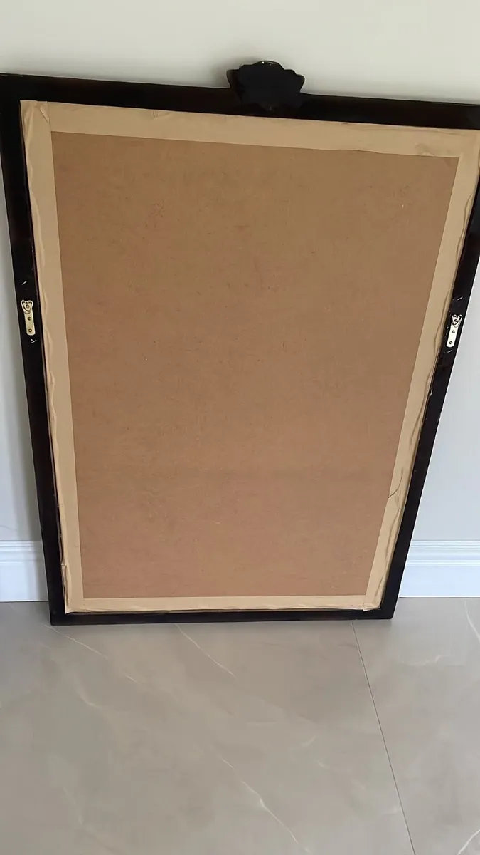 Large Ornate Solid Wood Wall Mirror – Antique Silv - Image 3