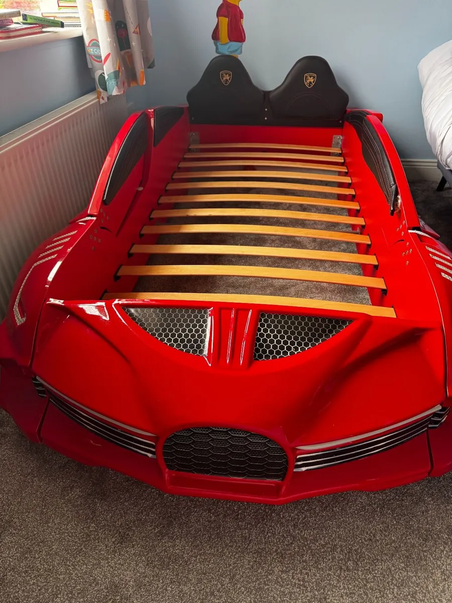 Kids Bugatti Chiron Style Race Car Bed – Red - Image 4