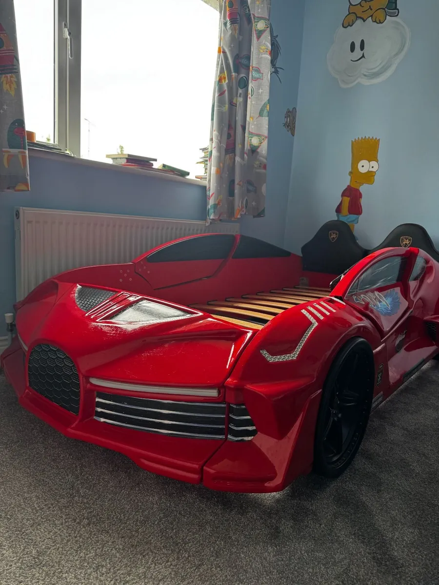 Kids Bugatti Chiron Style Race Car Bed – Red - Image 1